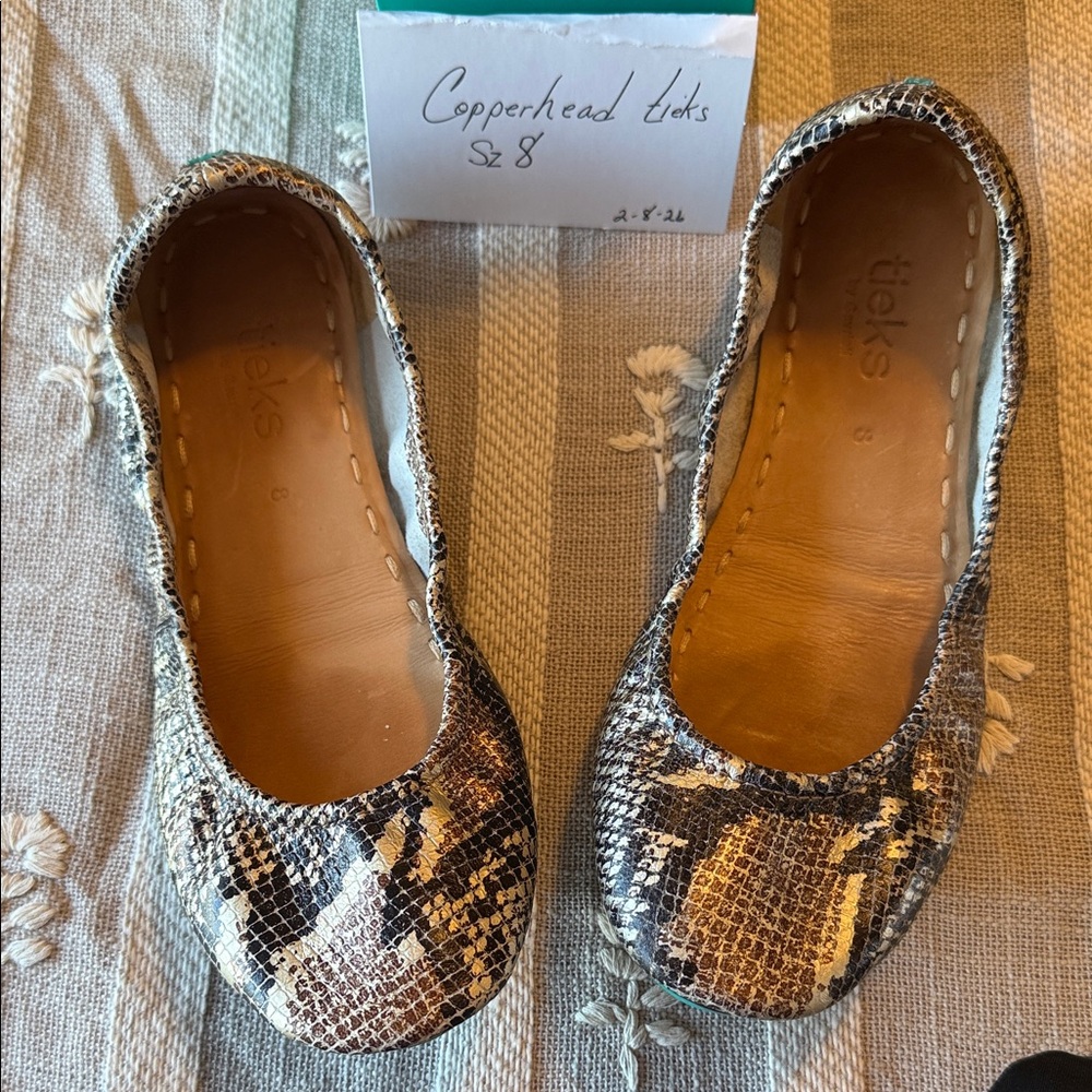 Tieks Copperhead Snake Pattern Flats